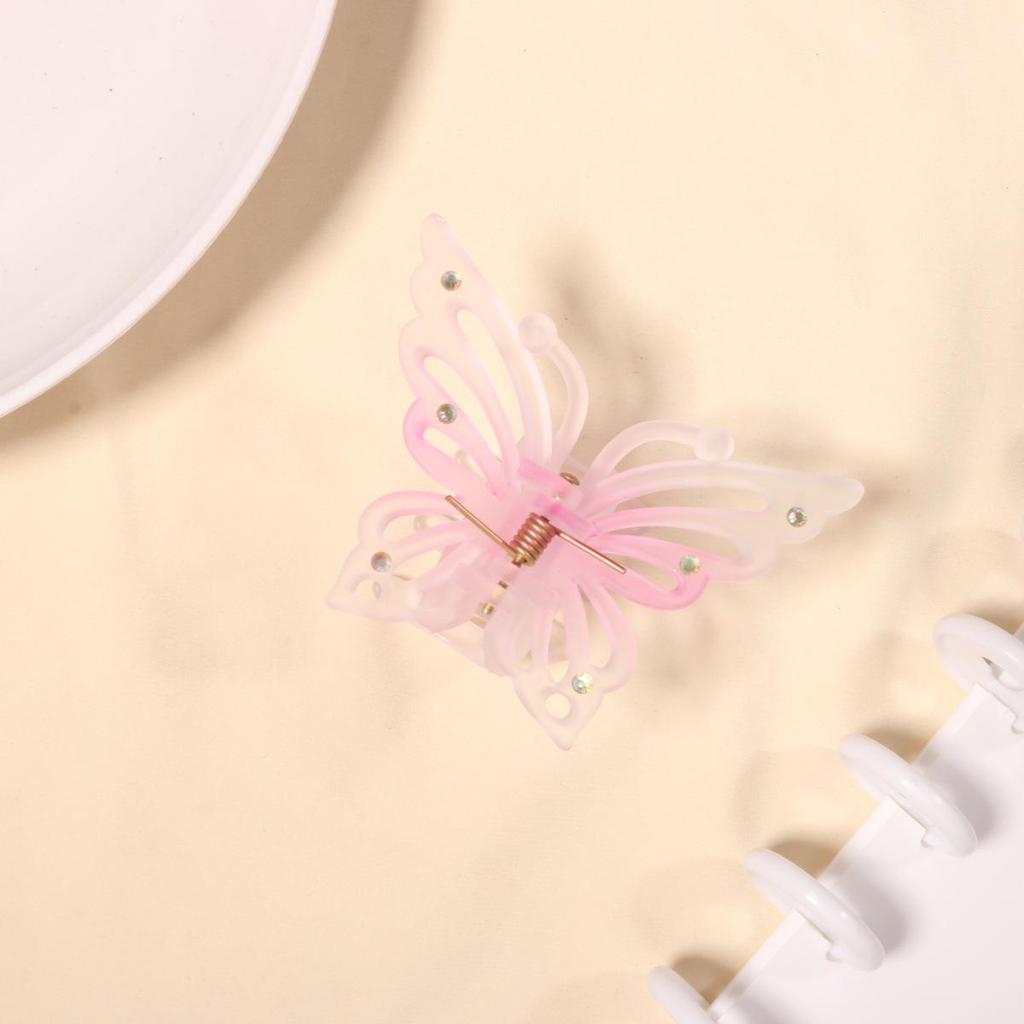 Iridescent Double Layer Butterfly Hair Clip - Women's High-End Shark Hair Accessory