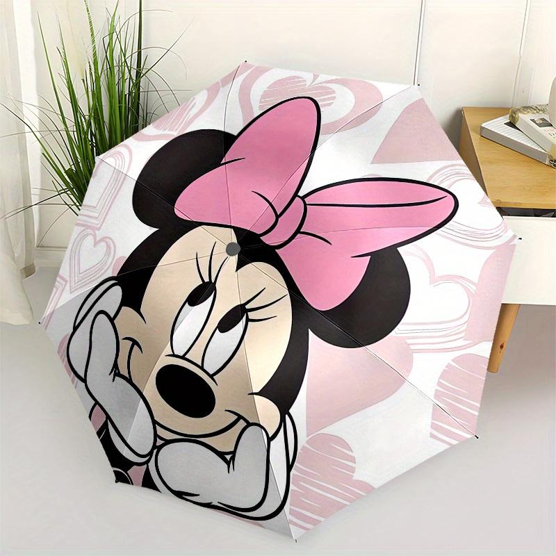 

Minnie Mouse,Hearts Automatic Folding Umbrella - Simple 8-Rib Design, Bright Cartoon Pattern, Durable Iron Frame, Suitable For Travel, Outdo