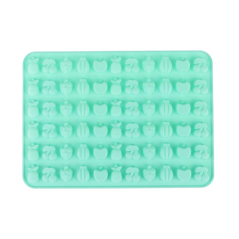 66 Holes Candy Fudge Silicone Mold Mini Chocolate Ice Cube Tray Fruit Shaped Non-Stick Soft Jelly Mold