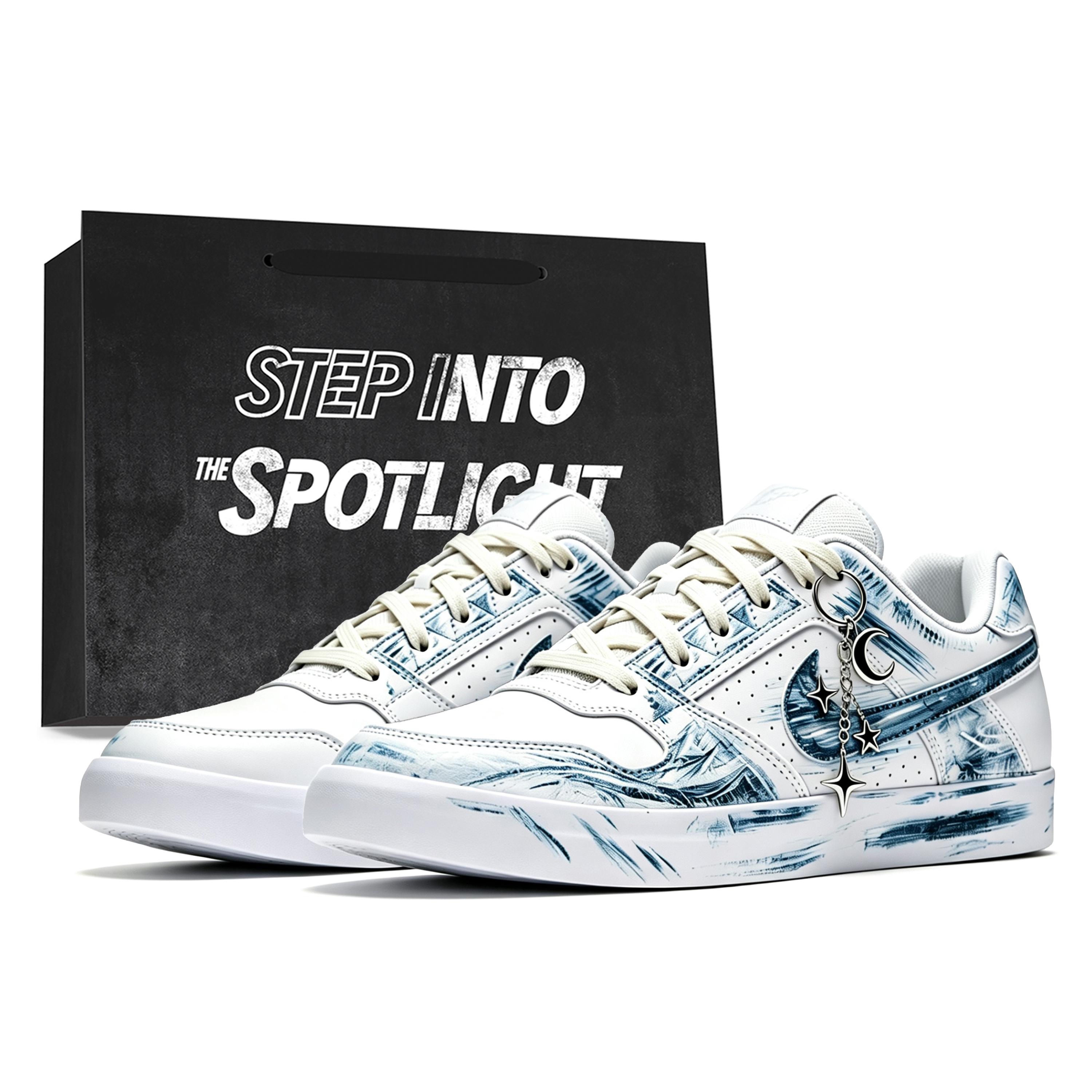 

Nike SB Delta Low top Skateboard Shoes Unisex White Blue 942237-112(Teamdudu-) 44.5