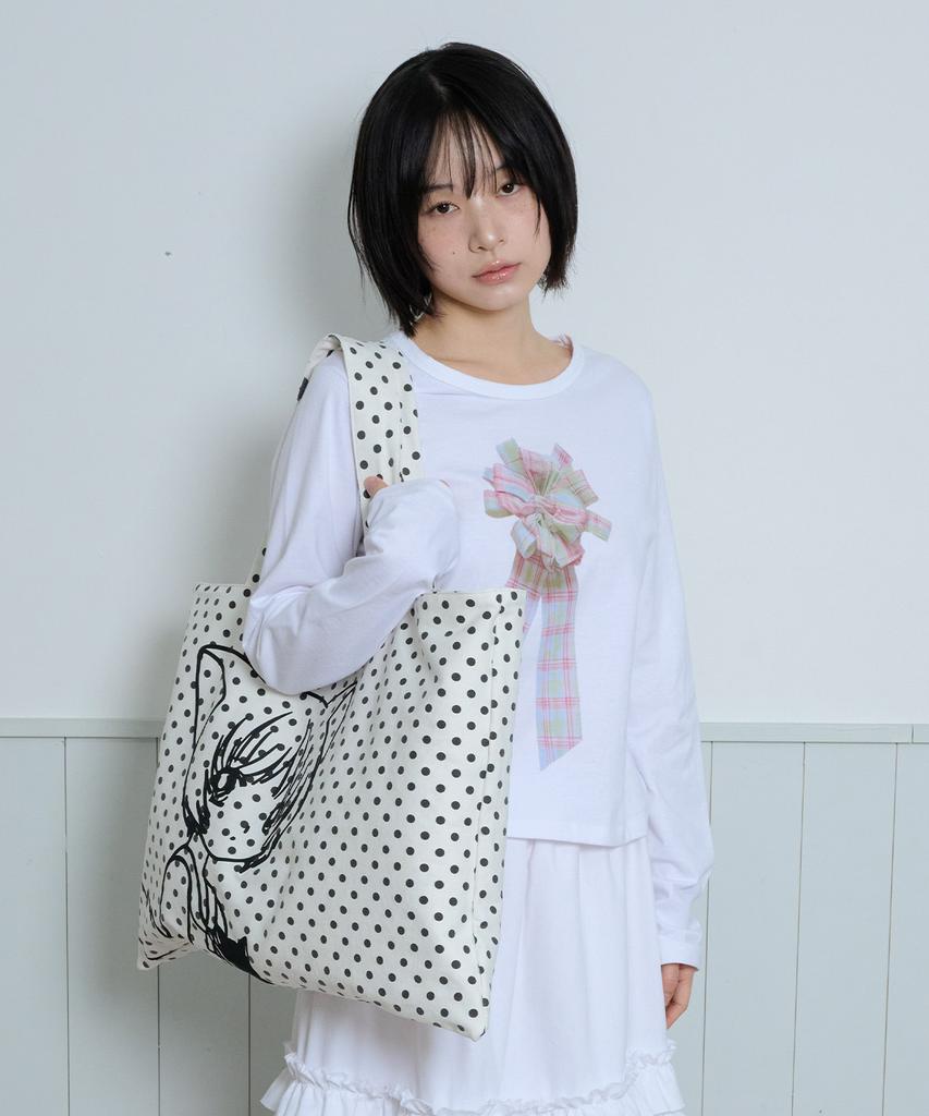 Itzavibe Cat Girl Dot Reversible Bag