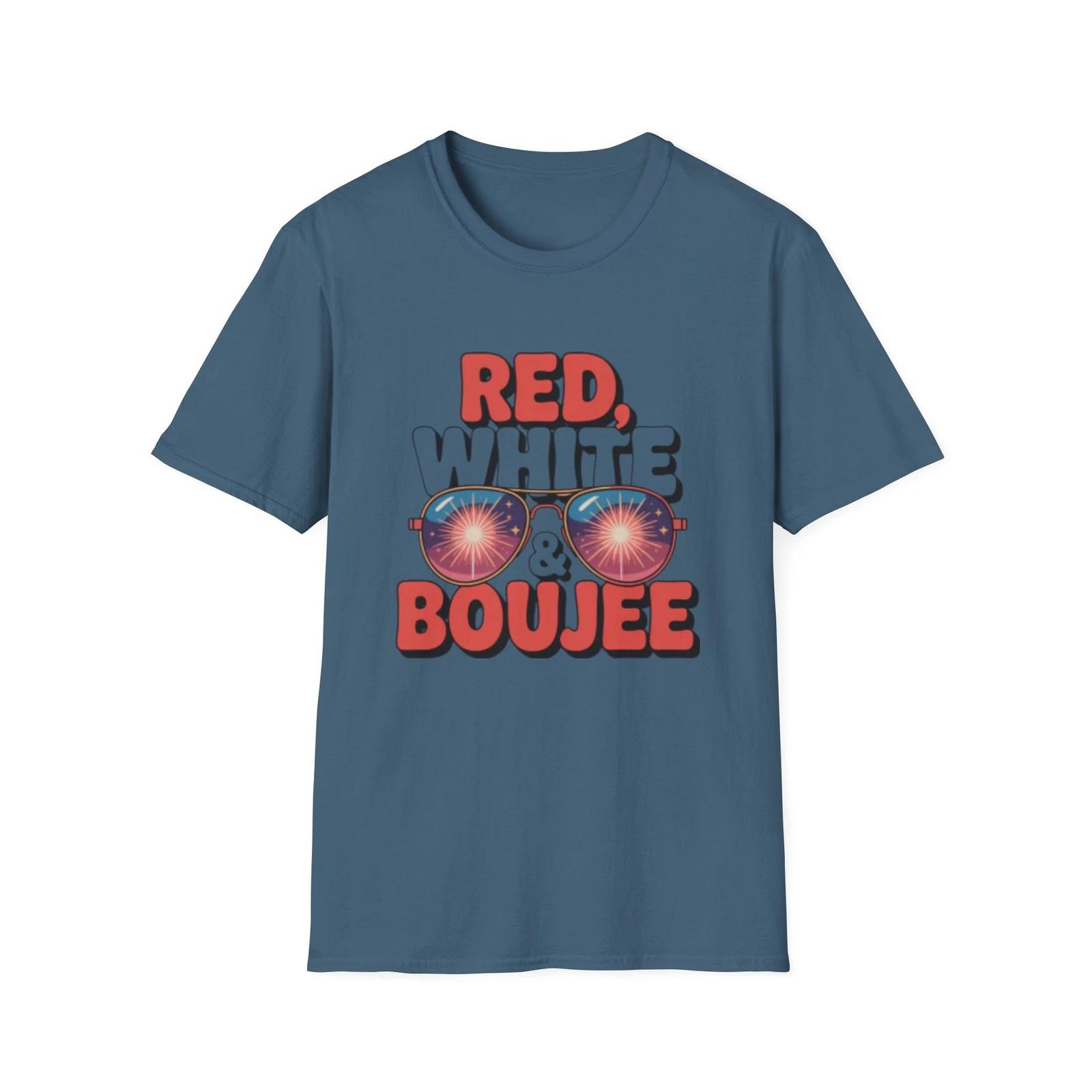 -Red White Boujee T-Shirt | Patriotic Sunglasses Design 4XL