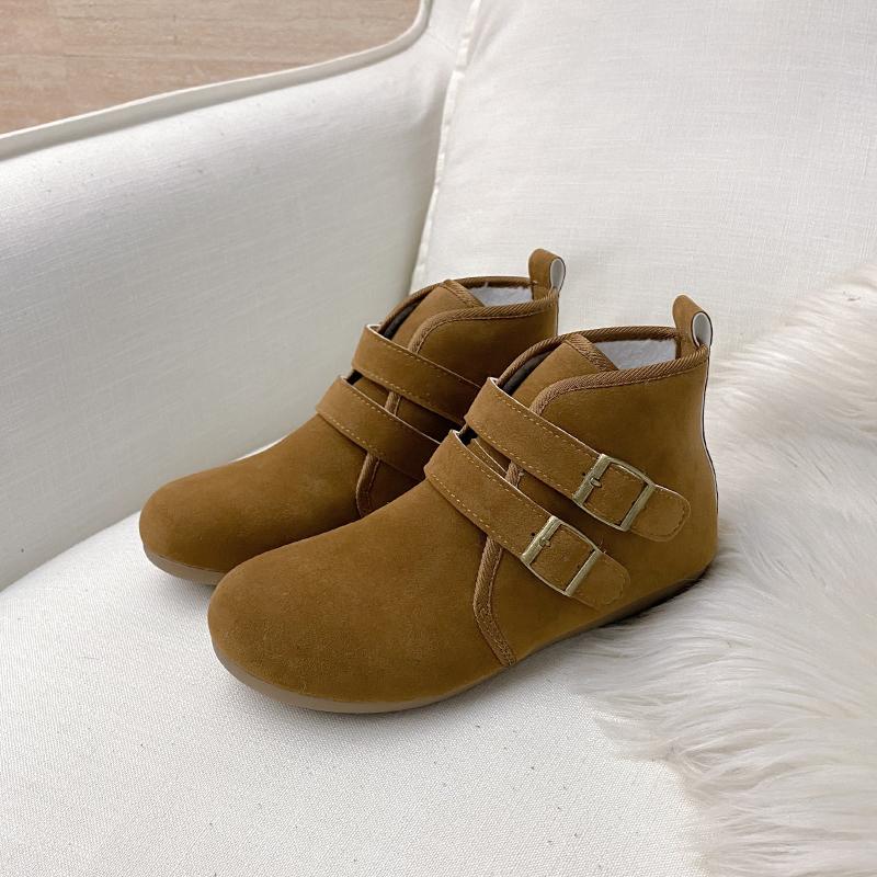 

Fashion Cow Leopard Printed Ankle Boots Woman Winter Warm Plush Slip-on Short Booties Ladies Classic Round Toe Buckle Strap Birken Botas 39 коричневый