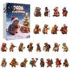 Holiday Countdown Box Advent Calendar with 24 Animal Hanging Decors, Day Decorative Ornaments for Christmas Thanksgiving, Acrylic Ornament Gift