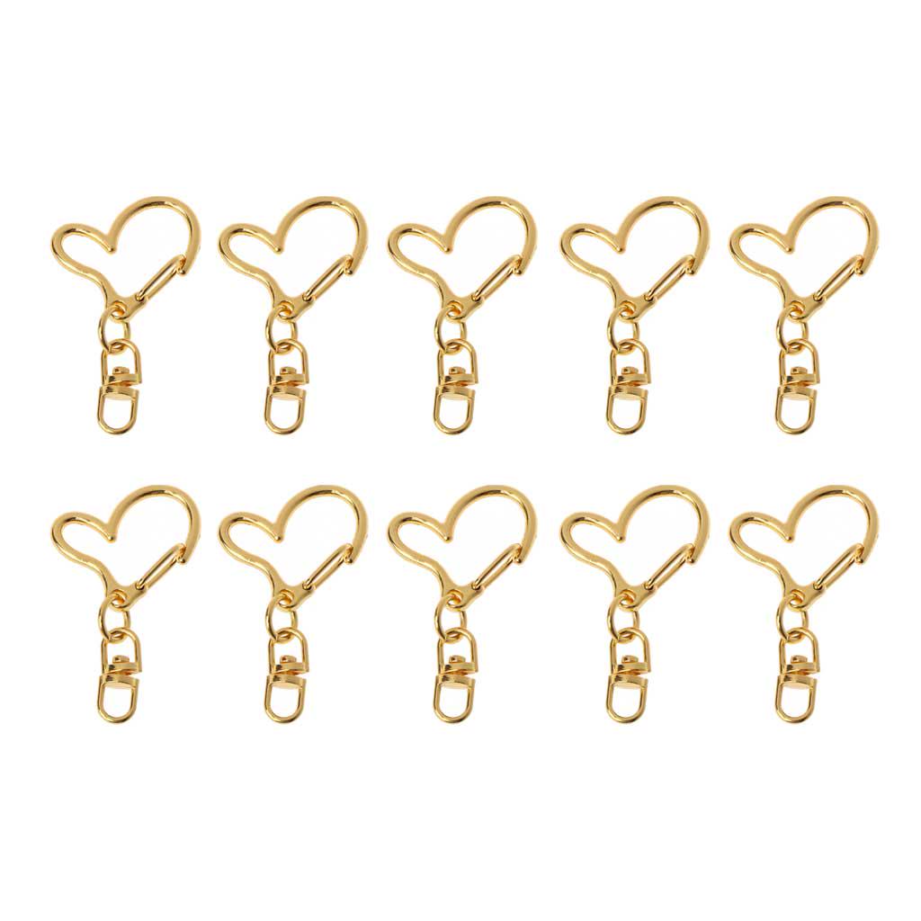 10 Pcs Swivel Clasps Metal Heart Keychain Lobster Clasp Snap Hook for DIY Making