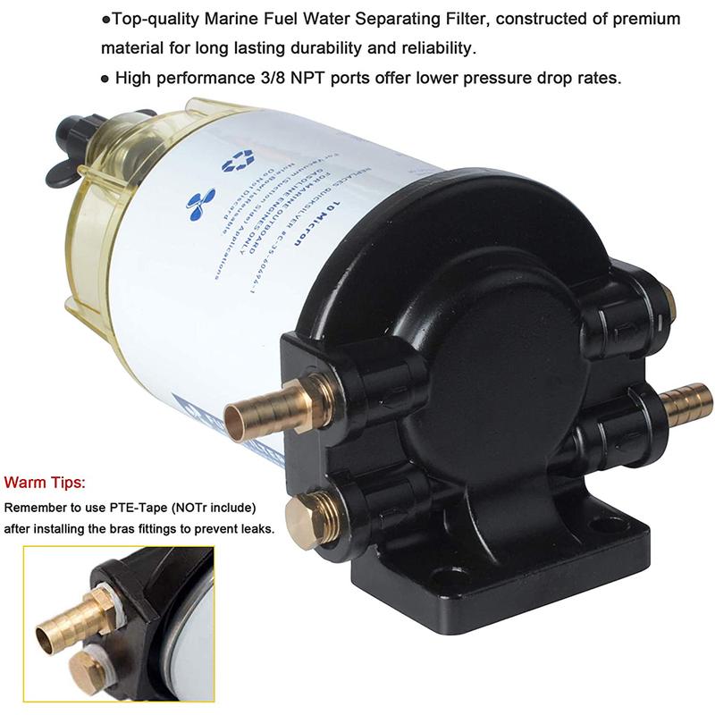 Filtro Separatore Acqua Carburante S3213 Compatibile con Motore Fuoribordo Mercury Yamaha Racor Sierra Barca 10 Micron