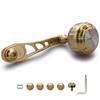 HEIGHTEN Variable Reel Handle with 35mm Handle Knob Abu Baitcasting Reel Universal Arch Hammer Series 65/75mm Shimano, Daiwa, (Gold & Silver) (985)