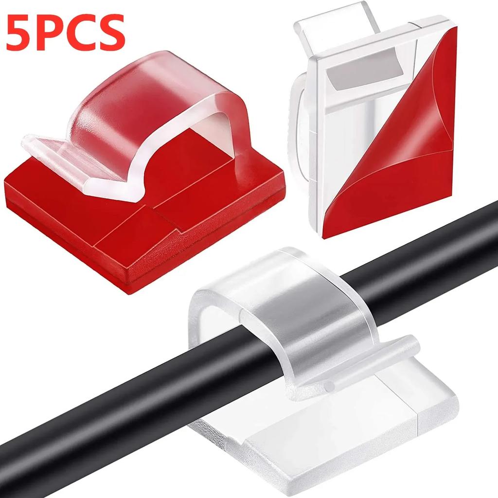 Self-adhesive Wire Organizer Cable Holder Cord Management Harness Clamp Clip For PC Power USB Cable Wiring Desktop Cord Manager