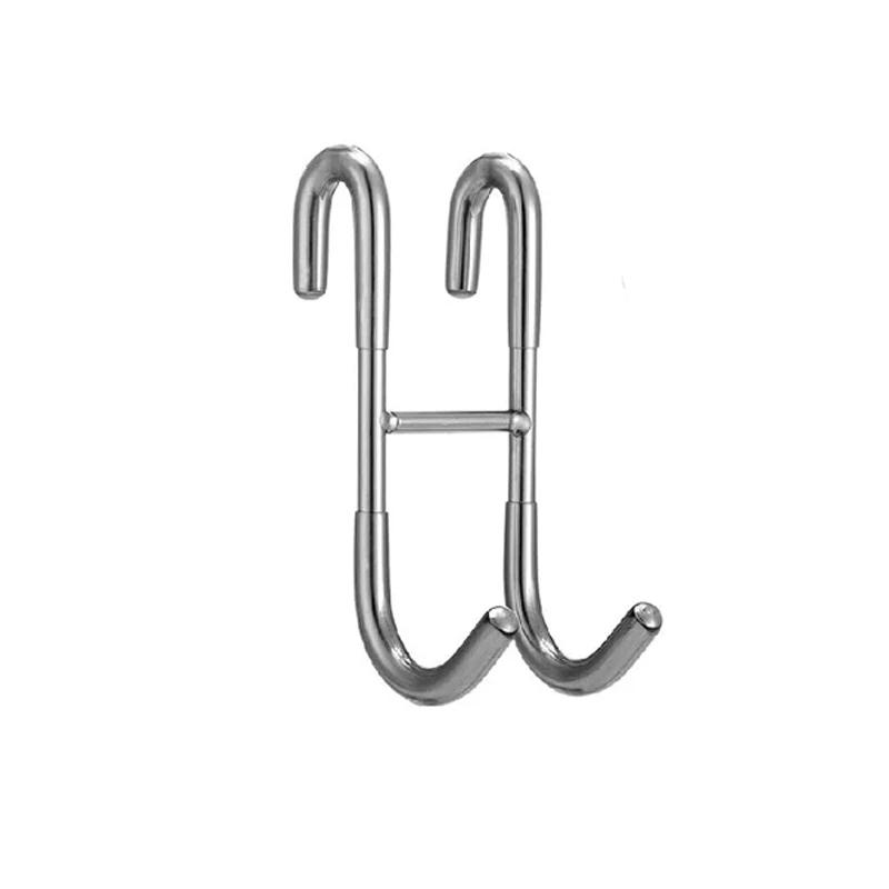 Shower Hook 304 Stainless Steel Glass Door Shower Hook Towel Rack Coat Hooks Kitchen Bathroom Frameless Drilling-Free Hooks