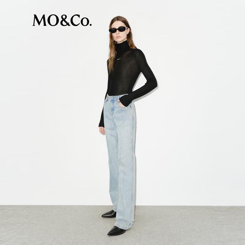 MO&Co. RECTO Baby Alpaca Seamless High-Neck Knit Sweater