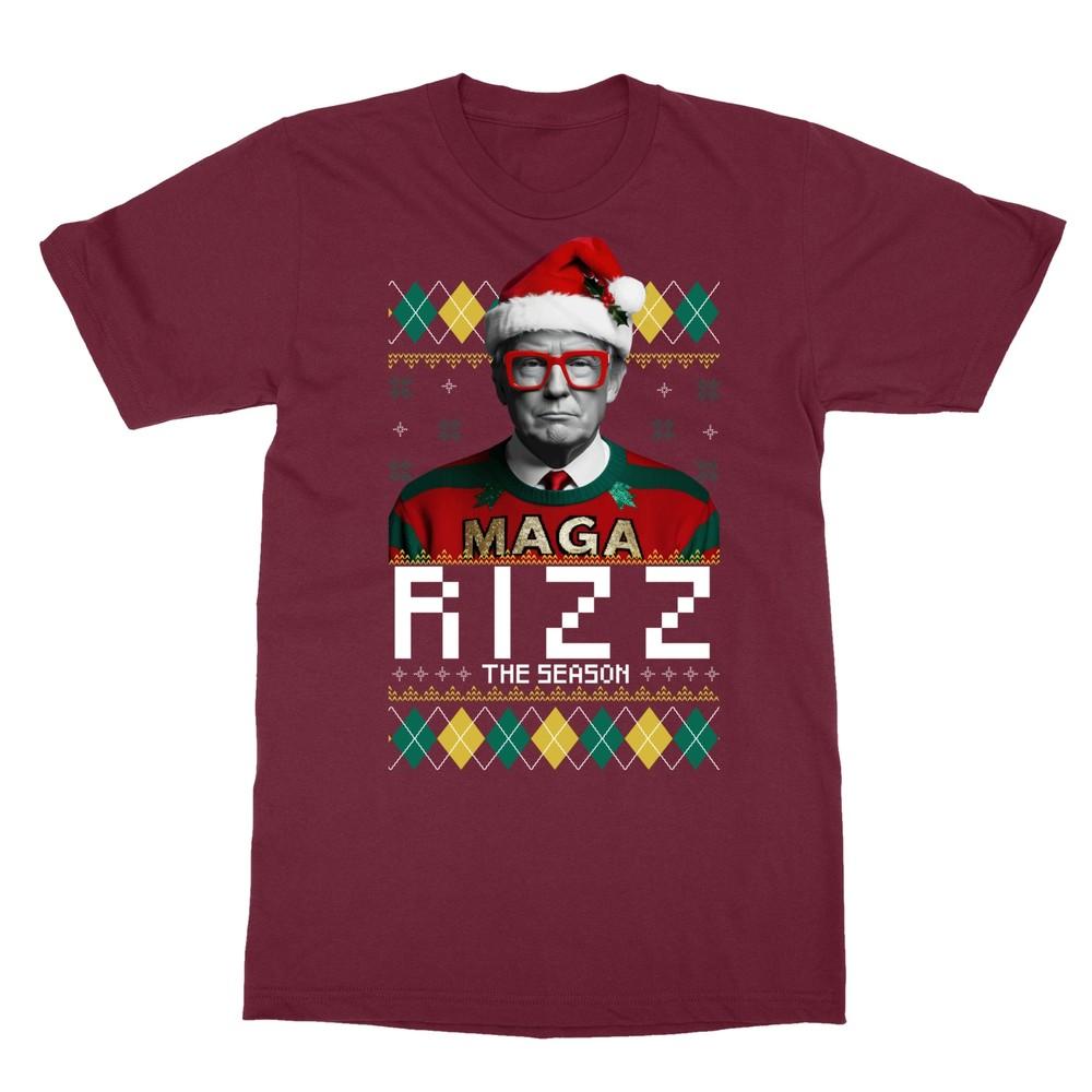 Rizz The Season Trump Santa Merry Rizzmas Sigmas Unisex T-Shirt Unisex T-Shirt L