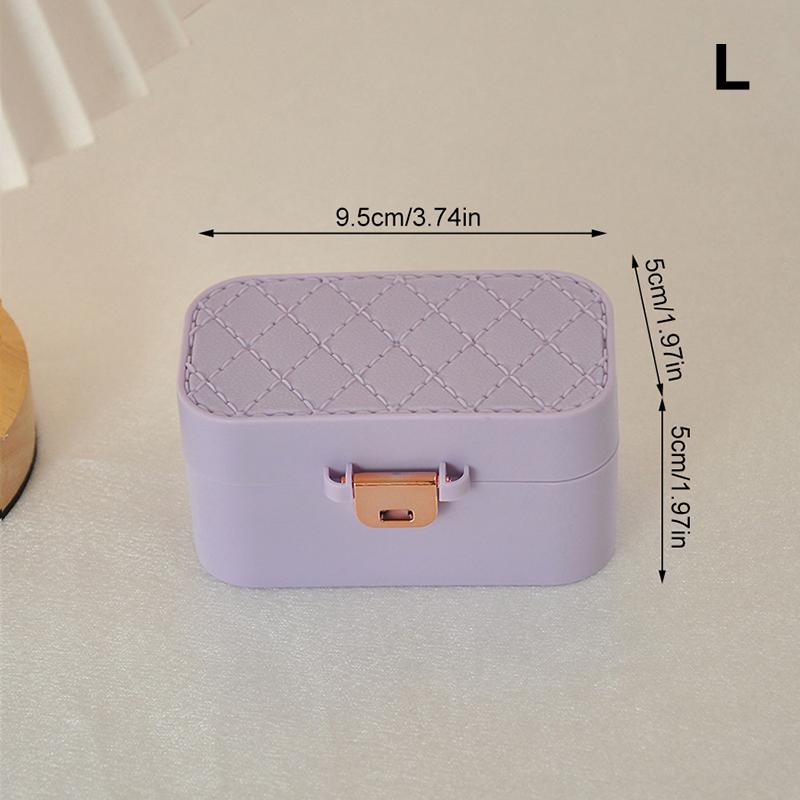 Mini Jewelry Storage Box Portable Home Travel Earrings Necklace Storage Case For Women Ring Organizer With Mirror Display Case