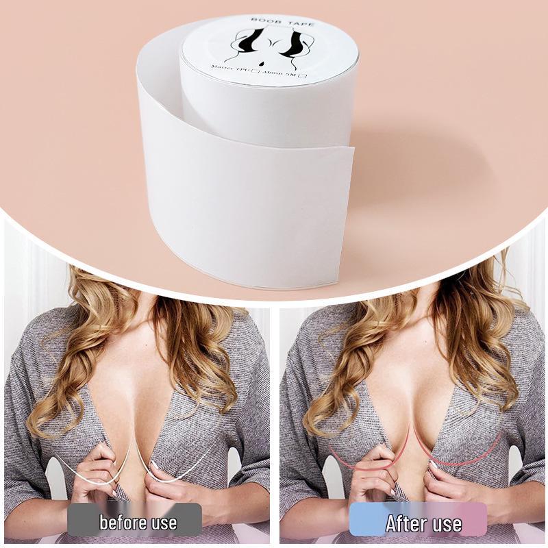 Elastic Fabric Breast Lift Tape: Transparent, Breathable, Cuttable, Anti-Sweat, Sports-Ready Bra Pads for Women.