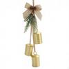 Door Hanger with Metal Bells Rustic Christmas Burlap Bow Farmhouse Bell Ornament