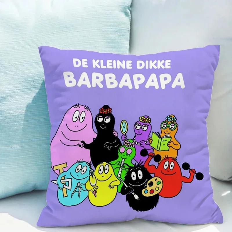 Les Barbapapa Pillowcases Cushion Cover X Double-sided Printing  for Sofa Cushions Covers Short Plush Couch Pillows Pillow