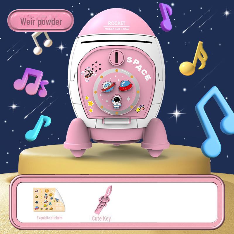 Rocket Piggy Bank Ornament - Educational Toy & Birthday Gift for Children and Students