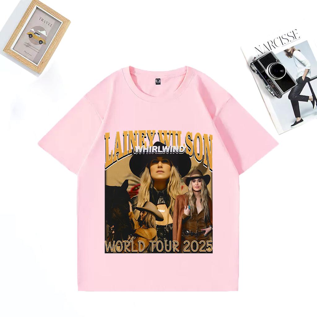 Lainey Wilson Whirlwind Tour 2025 Fashion T Shirt Unisex WOMEN Hip Hop streetwear vintage Oversized Cotton short sleeve Unisex Tees