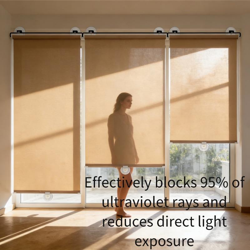 Retractable Blackout Thermal Insulation Roller Blind CurtainHome,  Bedroom - UV Protection Window Shade, Blinds for Doors, Modern Window Covering