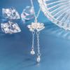 925 Sterling Silber Temperament Mode Quaste Lotus Anhänger Halskette Geburtstagsgeschenk