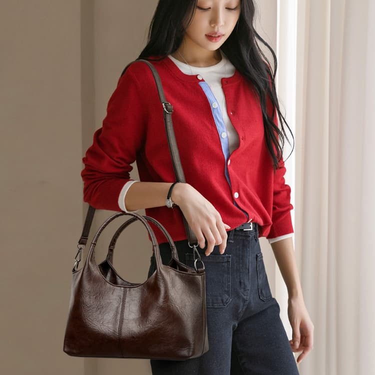 Soft Leather Retro Bag Women's Portable Tote Bag