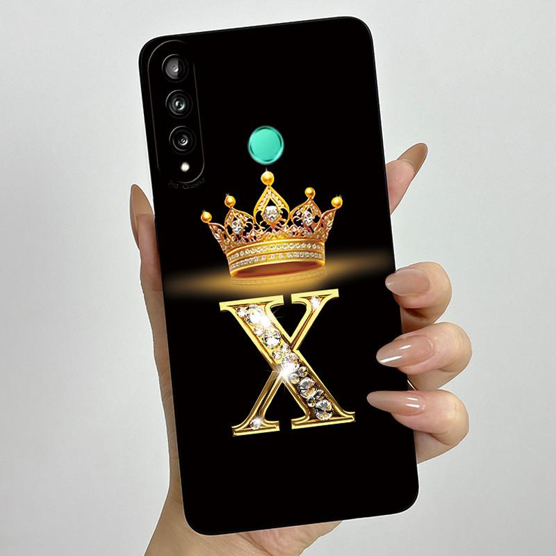 For Huawei Y7p P40 Lite E ART-L28 ART-L29 Fashion Initial Letter Couple Phone Case Y7P 2020 Soft Silicone TPU Protective Casing