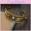 Style Oval Turquoise Bracelet With Vintage Two Tone Leaf Design For Women