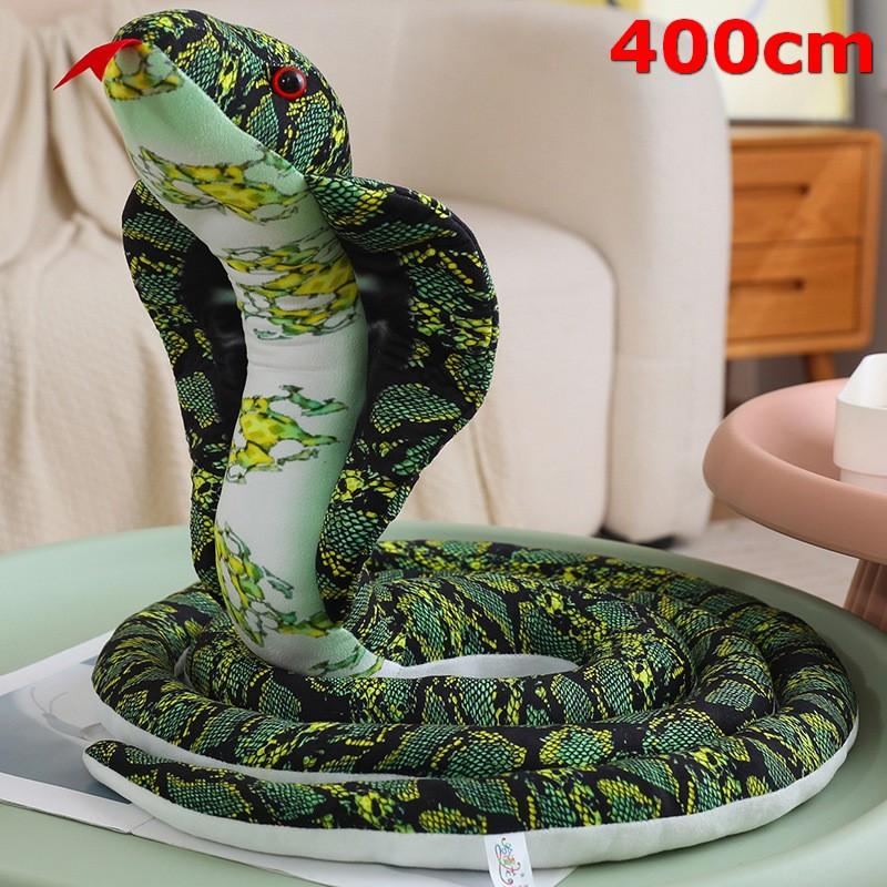 Peluche Python Birman Réaliste 400ml Peluche Animale Simulation Serpent Enroulé Long Reptile Effrayant Cobra Géant Cadeau d'Halloween Déco