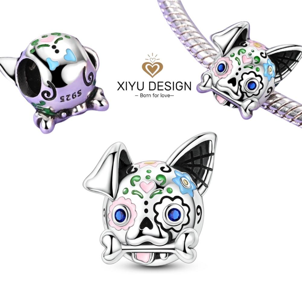 Halloween Charm Copper Poker Card Pendant Beads Black Spade 10-A Royal Flush Red Heart 10-A Charm For Bracelet Woman Jewelry