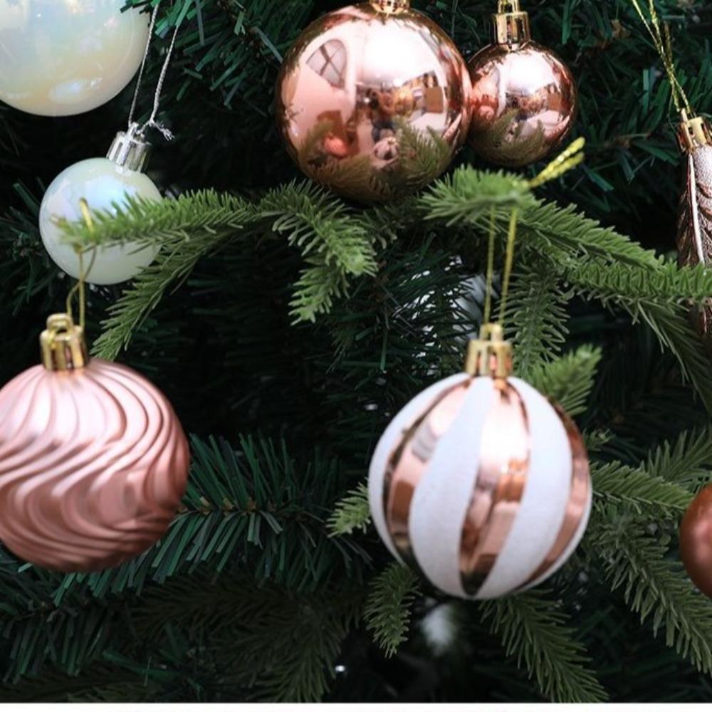 40Pcs Electroplated Balls Christmas Tree Ornament Plastic New Year Christmas Gifts Boxes Pendant Pendant DIY Crafts Painted