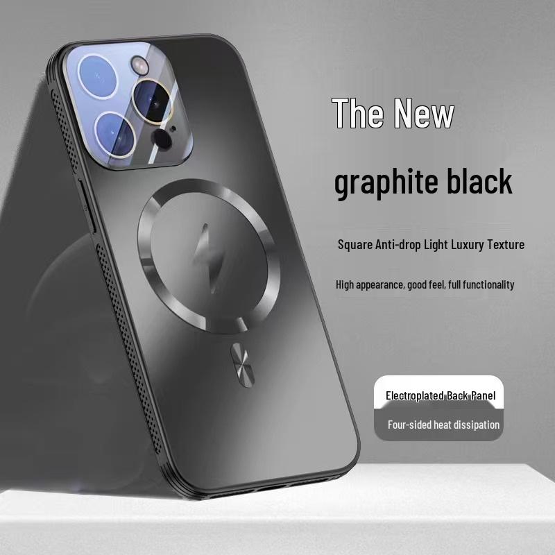 Magnetic Cooling Strap Lens Film Phone Case for iPhone 17 Pro Max - Drop-Proof, 16 Plus Compatible