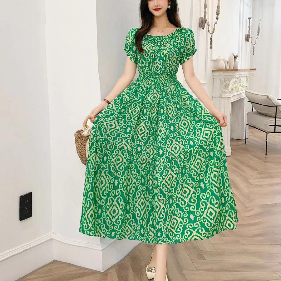 Off-Shoulder One-Neck Cotton Silk Dress Children's Summer Dress Bohemian Island Vacation Dress Travel Beach Dress