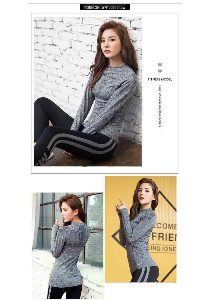 Women's Seamless Long Sleeve Quick Dry Yoga Top - Autumn Fitness, Running & Training Pullover with Round Neck