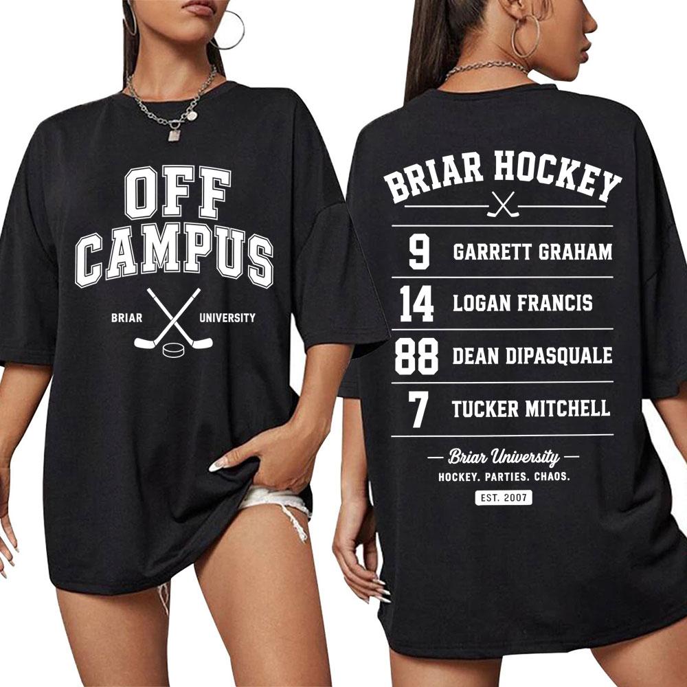 TV Series Off Campus Briar University Hockey T Shirt Men Women Summer Cosplay T-shirt Cotton Ov