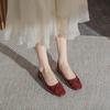 Flat Square-toe Single Shoes with Shallow Toe and Flat Heel, Soft Bottom, Women's Shoes