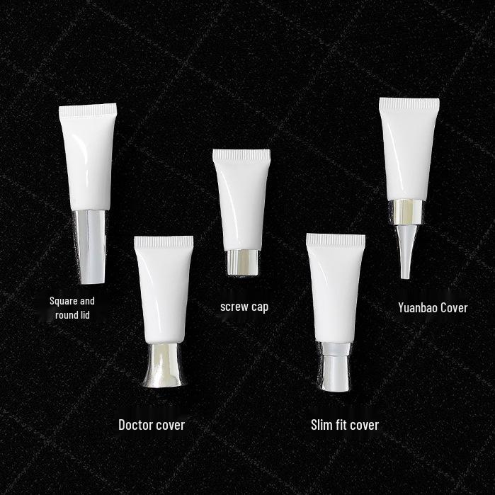 In Stock: 3g White Soft Tube for Cosmetic Refill with Inner Plug, Small Capacity Trial Size