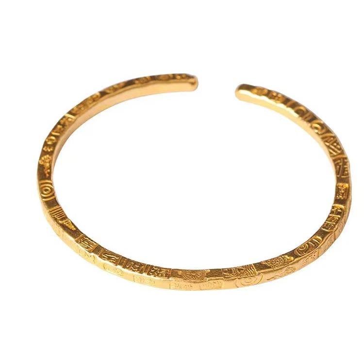 Inherit The Ancient Law Gold Bracelet Sand Gold Bracelet Female Fashion Opening Bracelet Bracelet
