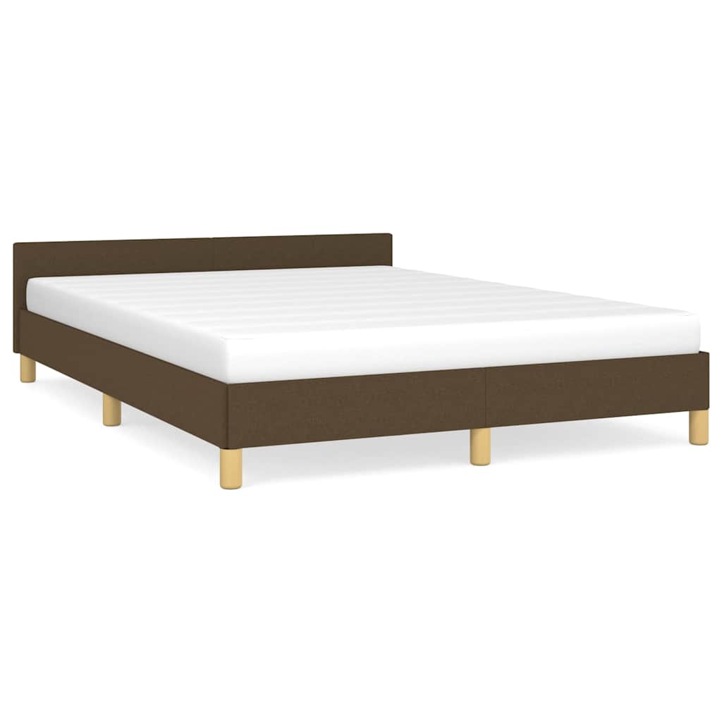 Vidaxl Bed Frame Without Mattress, Dark Brown, 140X200 Cm, Fabric