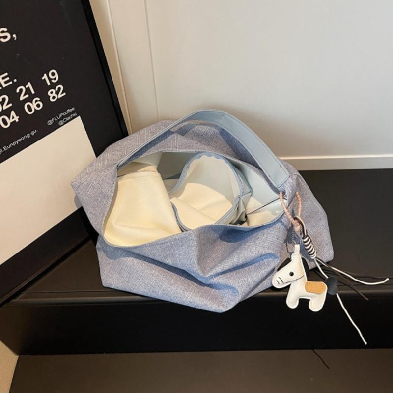 New Denim Shoulder Bags for Women Large Capacity Fashi Versatile Canvas Tote Bag Casual Minimalist Underarm Commuting Bag
