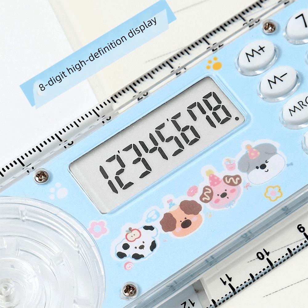 30 Cm Measurement Cartoon Cutter Measurer 8 Digit Calculation Clear Scientific Calculator Multi-function Ruler