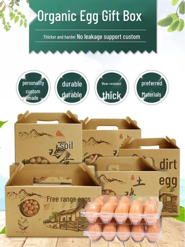 Custom Egg Cardboard Gift Box - Holds 30, 60, or 100 Eggs - Festive Packaging for Holidays
