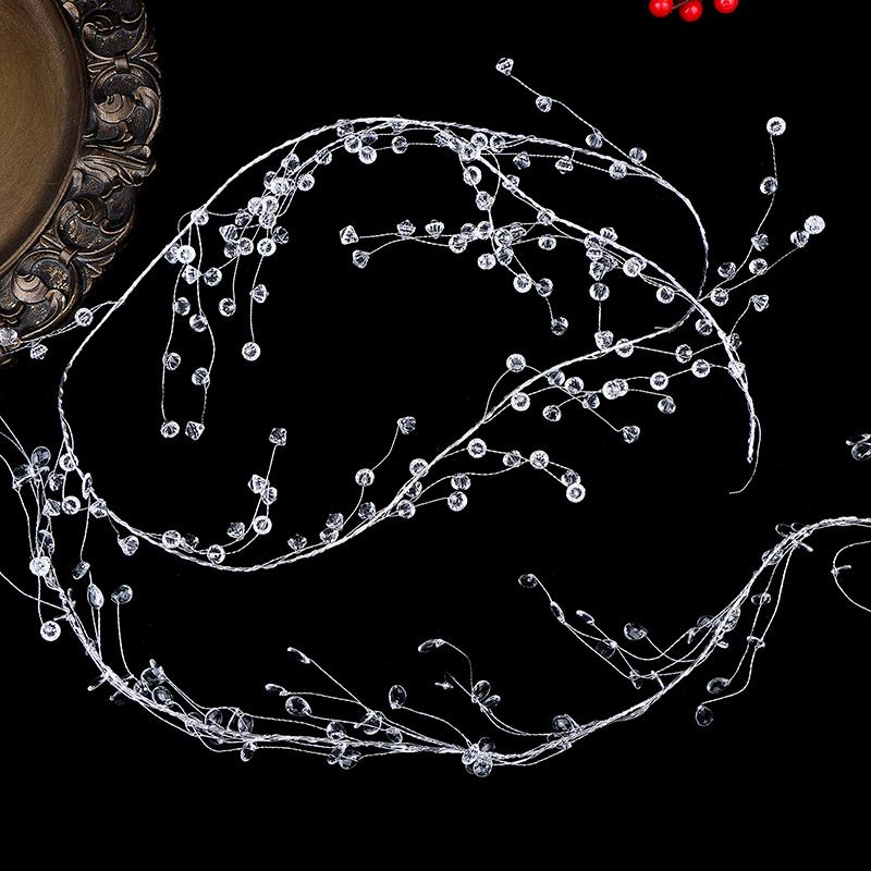 DIY Akrylové Křišťálové Korálky Kapka Déšť Šňůrka Větev Závěsná Girlanda Průhledná Diamantová Korálková Svatba Dekorace
