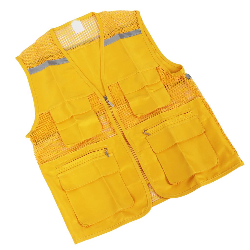 Volunteer Vest for Event Work Clothes with Multi Pockets Yellow Public Welfare Activities Supplies Type 1 M