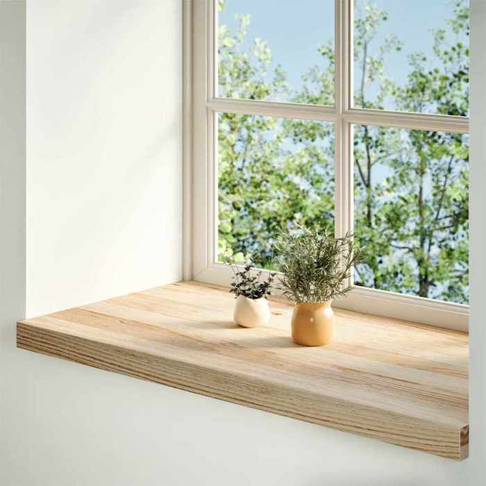 VidaXL Window Sills 2 Pcs Untreated 90x40x2 Cm Solid Oak Wood 4009119