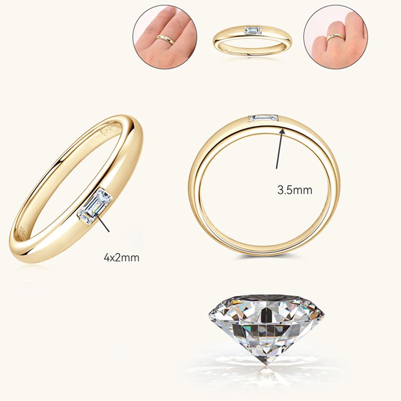 Smyoue 0.15-0.2CT Princess Cut Moissanite Rings for Women Engagement Bride Jewelry 100% S925  Silver Birthday Gift GRA