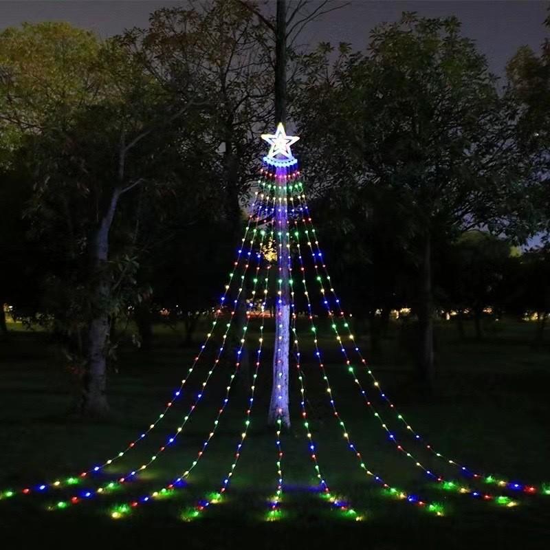 Outdoor Solar Sternenvorhanglichter für Weihnachtsdekoration und Gartenambiente