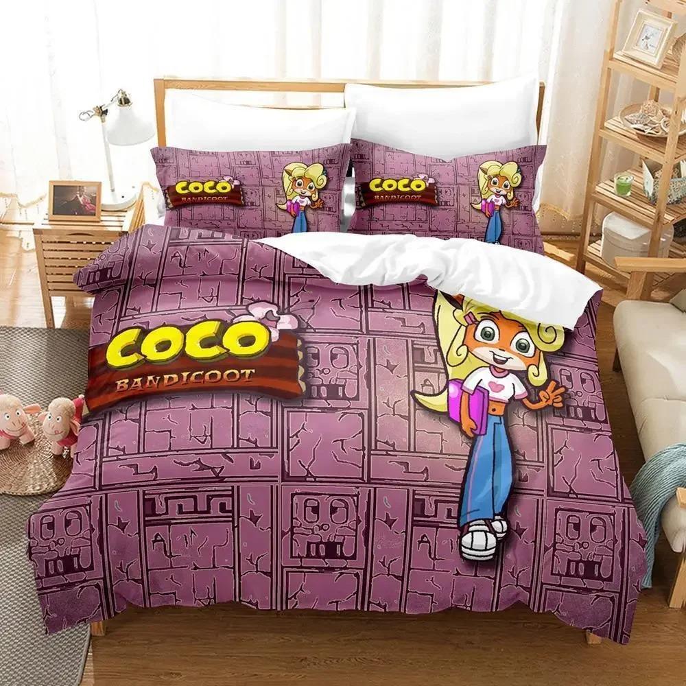 Crash Bandicoot Bed Cover Collection Single Size Single Size Full Queen Size King Size Size Bed Collection Adult Kid Bedroom Duvetcover Sets 3D