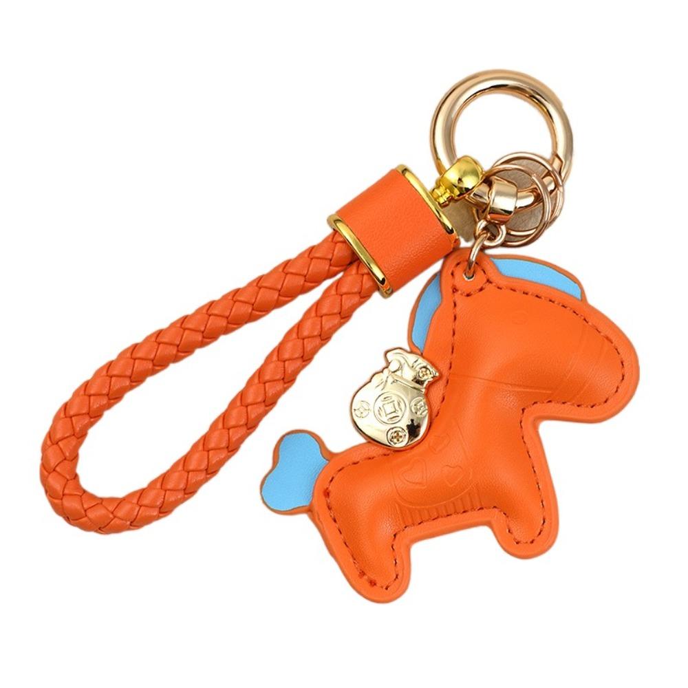 

Милый Дизайн Пони ПУ Брелок Мультяшный Стиль Лошадь ПУ Подвески Год Лошади Талисман Брелок Аксессуар оранжевый