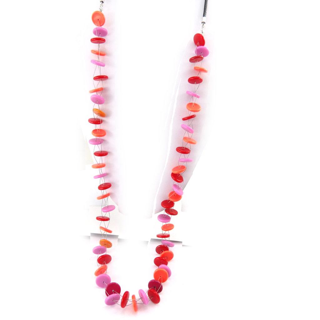 NOA [K0168] - Designer Necklace 'Coloring' Red Orange Pink