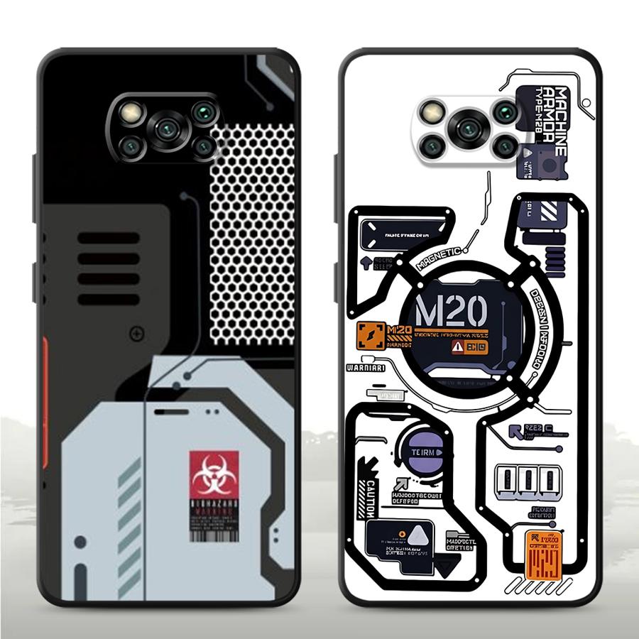 Funda Phone Cover Case for Xiaomi Poco F8 M5 M3 M4 M7 Pro C75 X3 X4 X5 X7 Pro C50 F1 C71 C61 F3 Retro Mecha Style