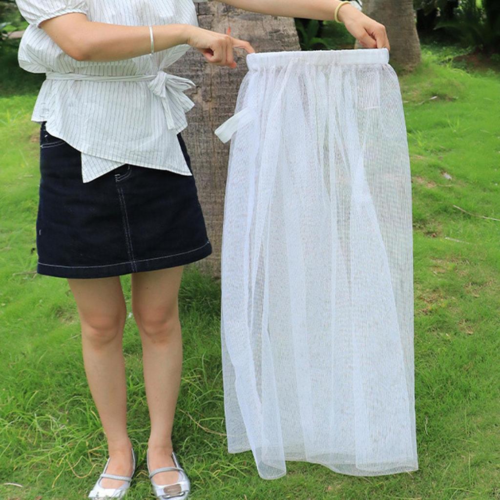 Gardening Net Skirt in White for Outdoor Use with High Density Mesh